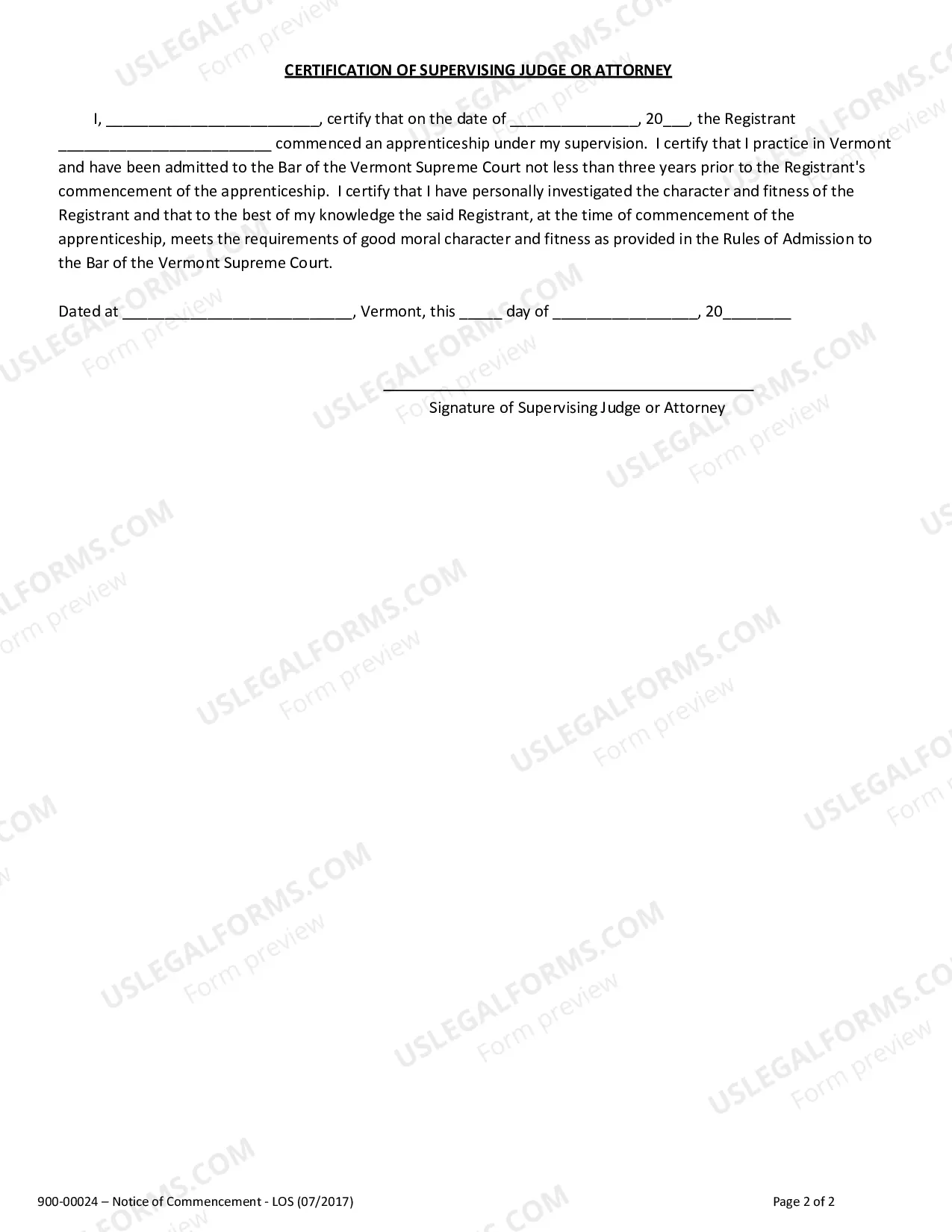 Preview Law Office Study Program Notice of Commencement