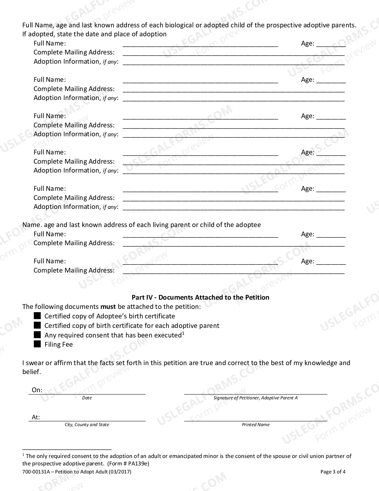 Preview Petition to Adopt Adult