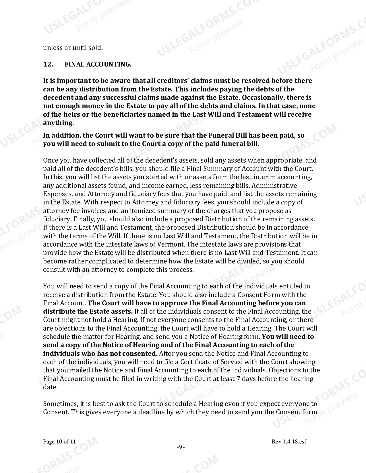 Preview Probating a Vermont Estate Booklet