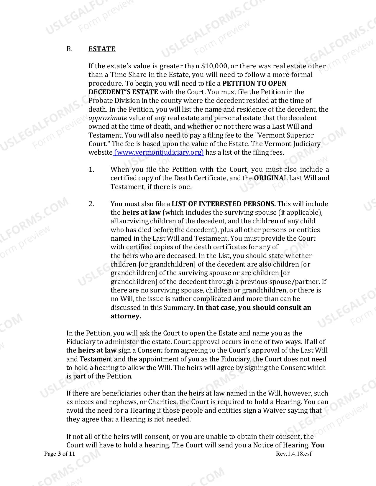 Preview Probating a Vermont Estate Booklet