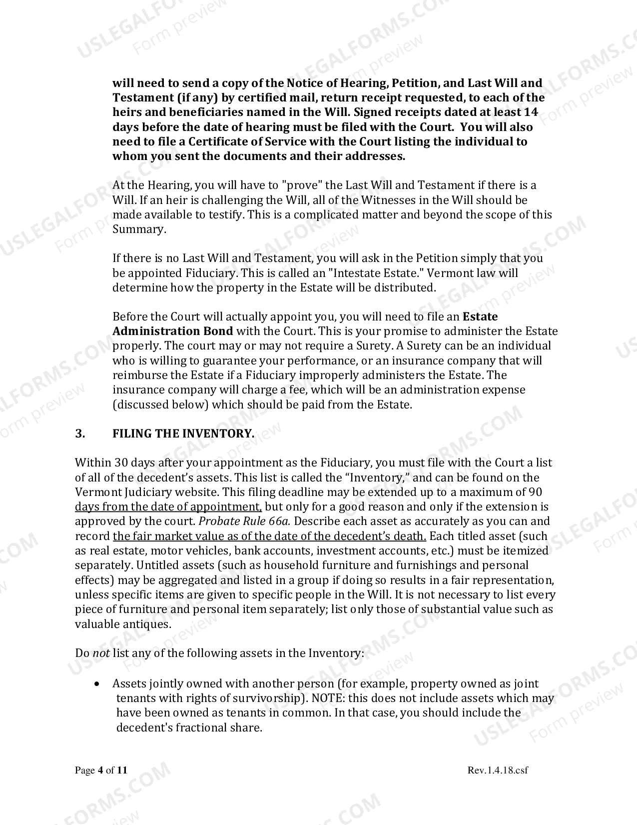 Preview Probating a Vermont Estate Booklet