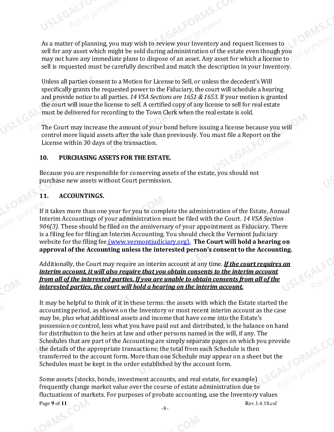 Preview Probating a Vermont Estate Booklet