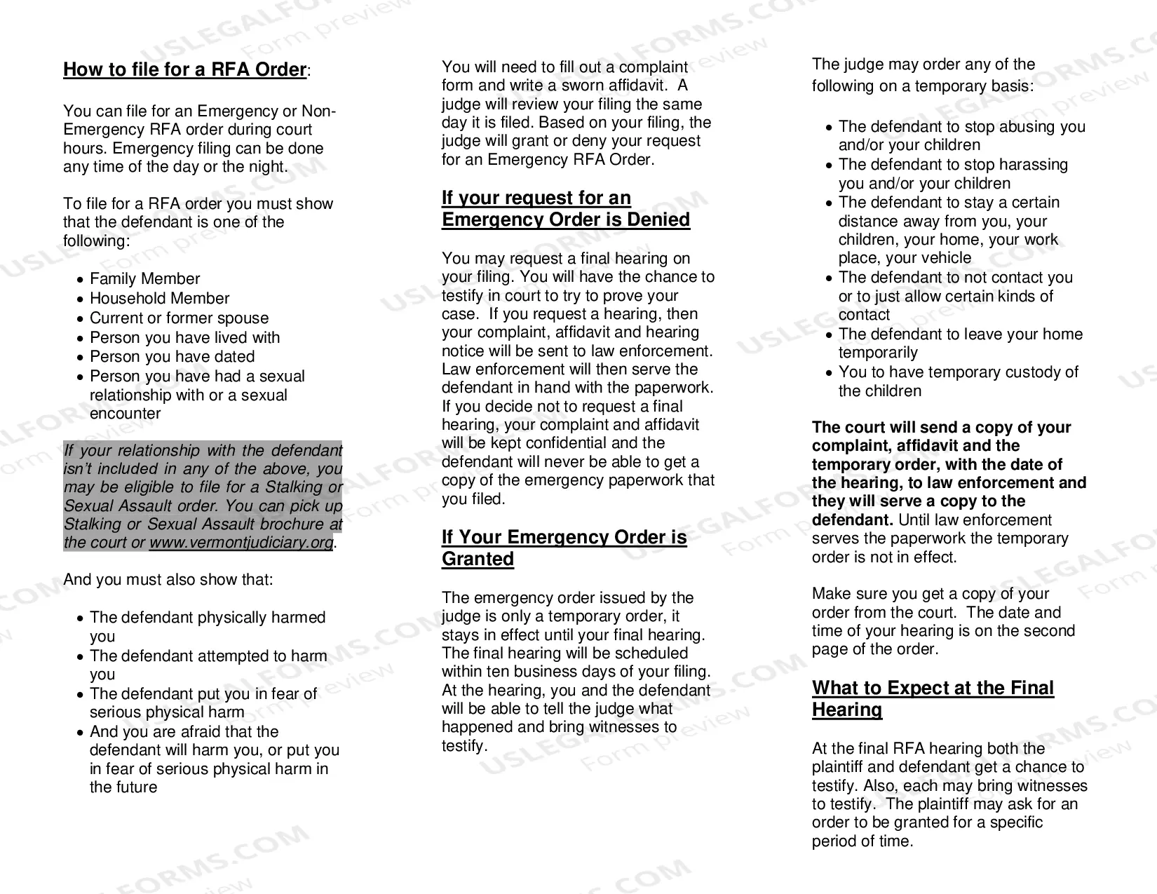 Preview Relief From Abuse Pamphlet
