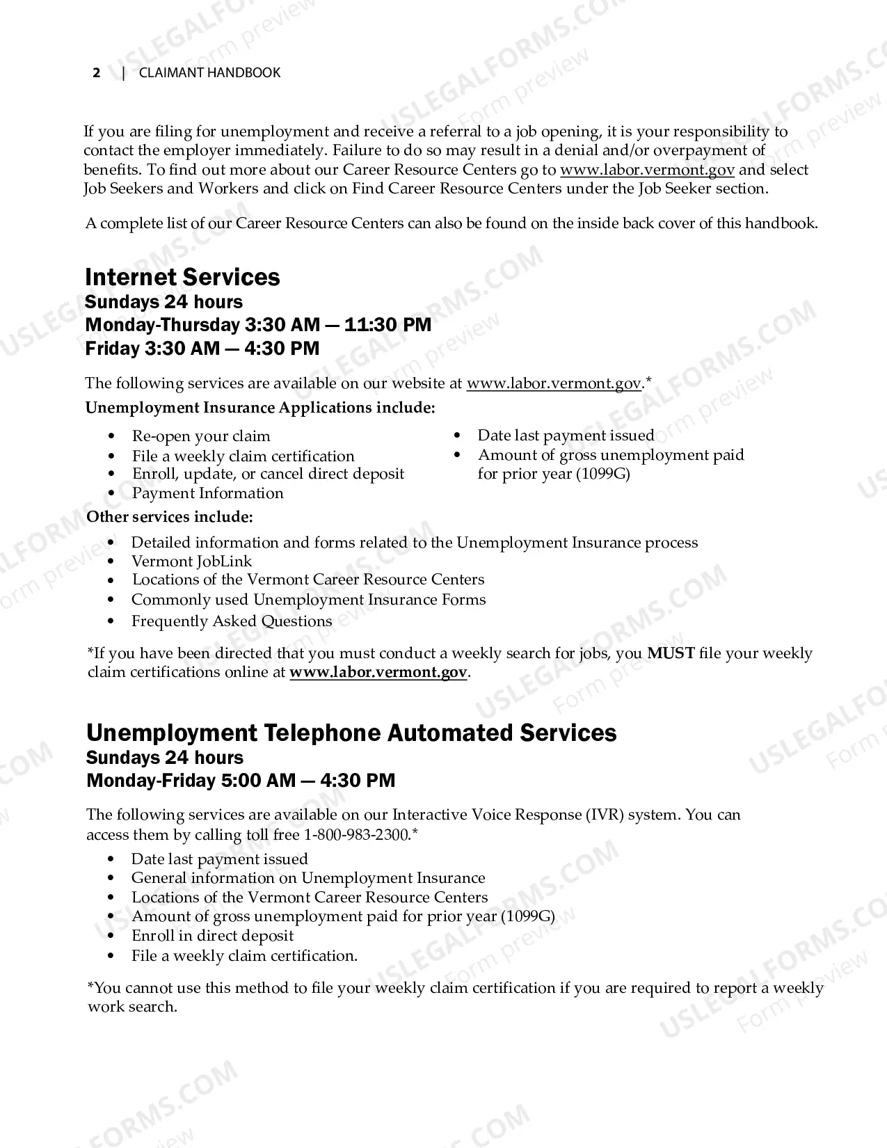 Preview B-11 UI Claimant Handbook