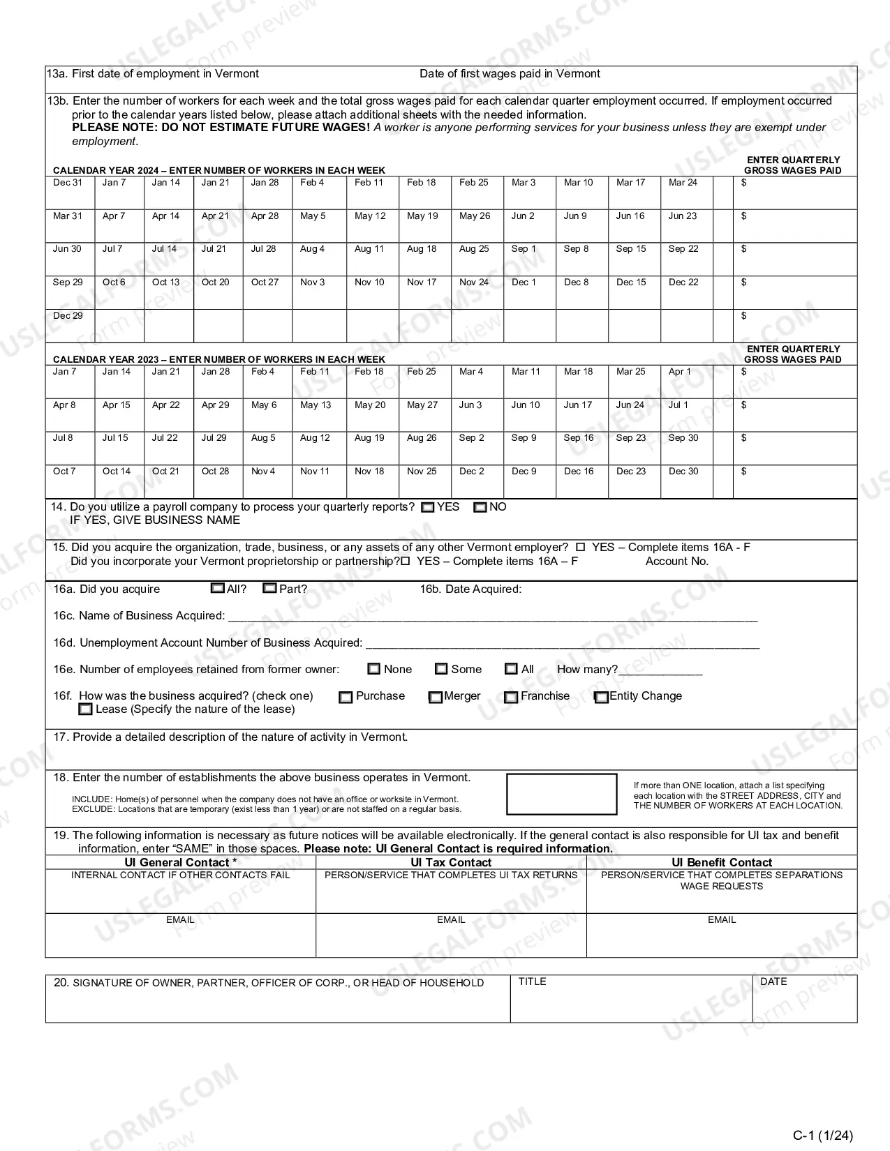 Preview C-1 Business Registration