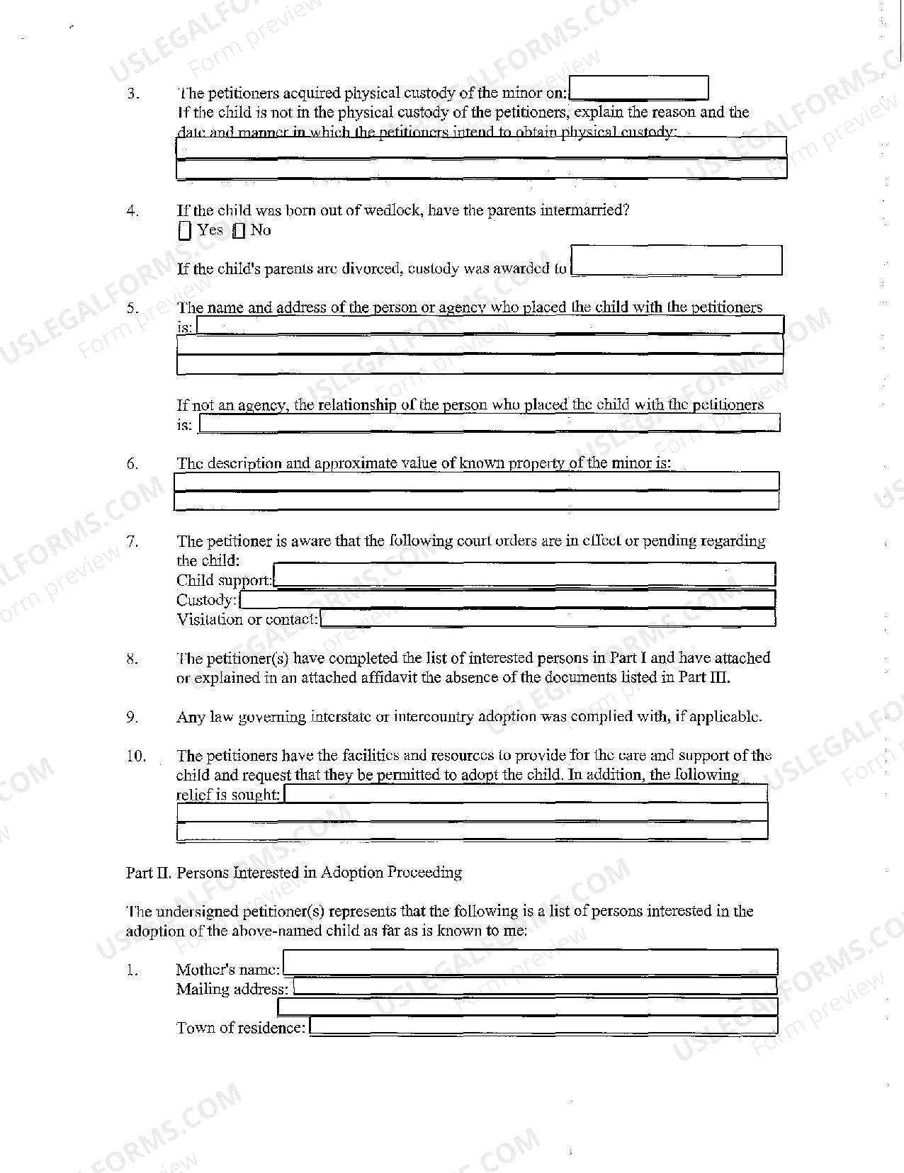 Preview Adoption Petition