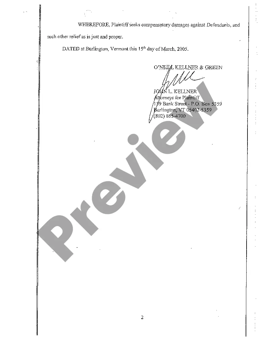 Preview A01 Complaint for Personal Injury Due to Negligent Operation of Motor Vehicle