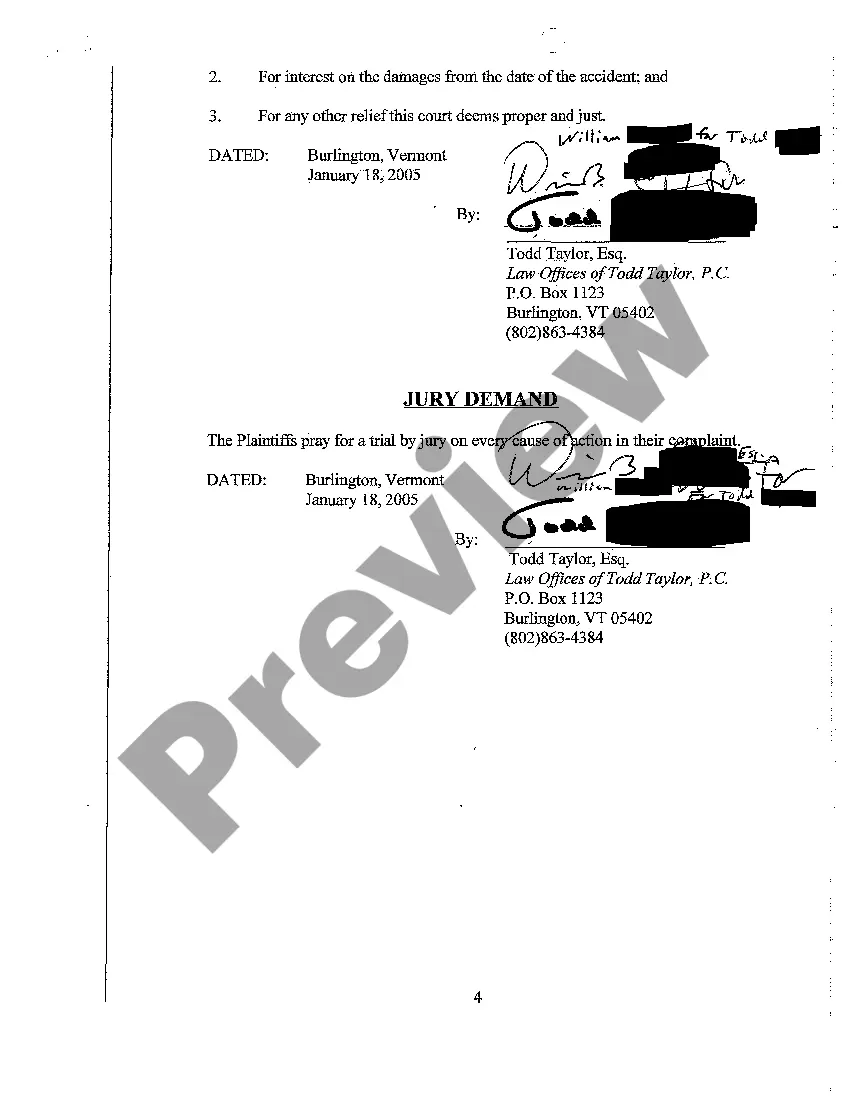 Preview Amended Complaint for Personal Injury and Loss of Parental Consortium Due to Slip and Fall