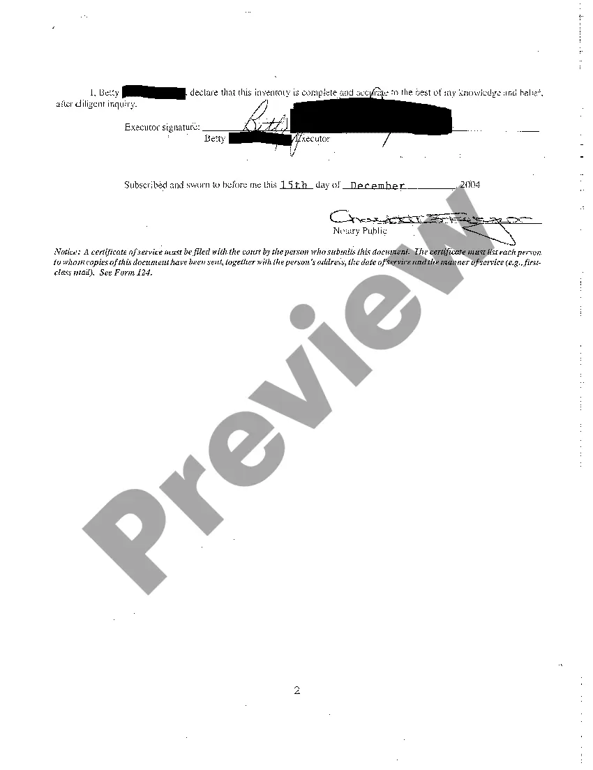 Preview A04 Amended Inventory of Executor Administrator