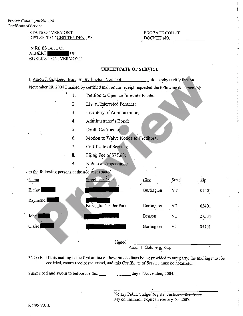 Preview A05 Executor's Administrator's Bond