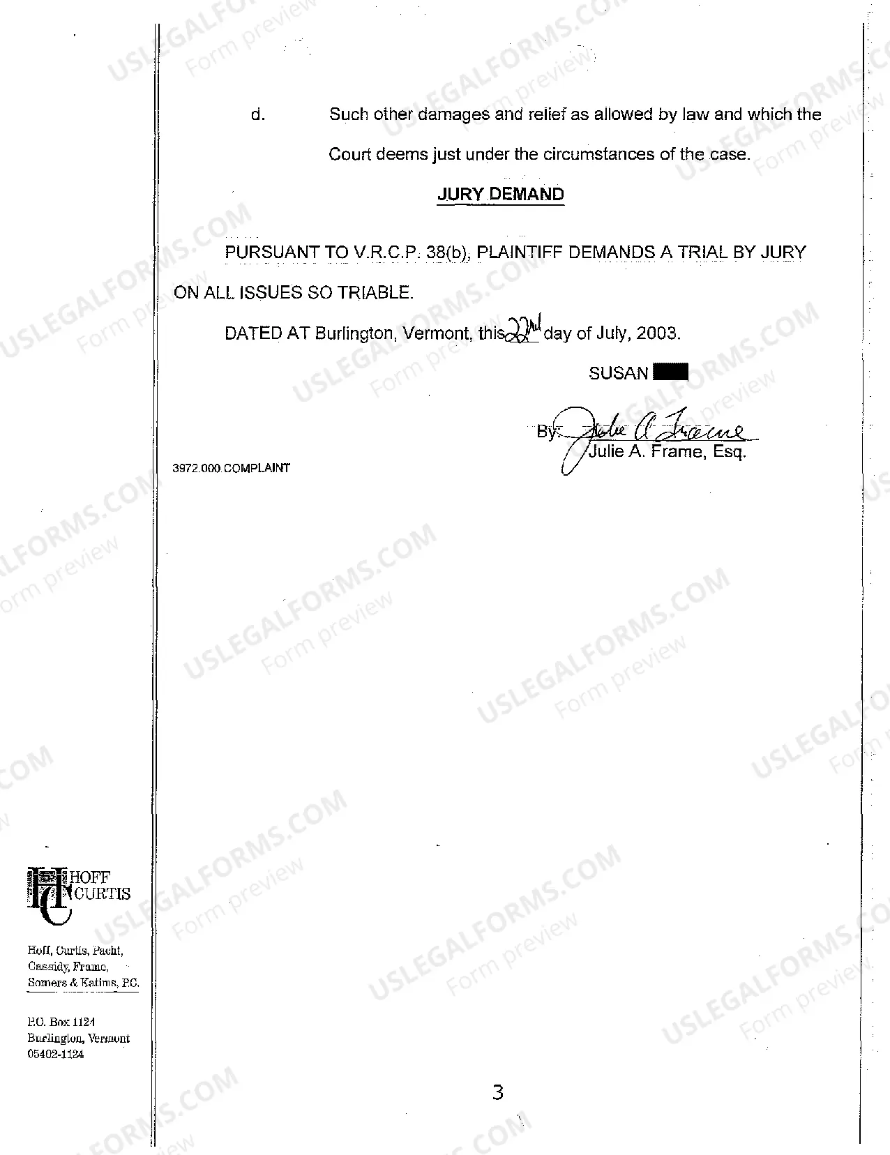 Preview Complaint for Personal Injury Where Plaintiff was Bucked Off Horse on Horse Farm Property