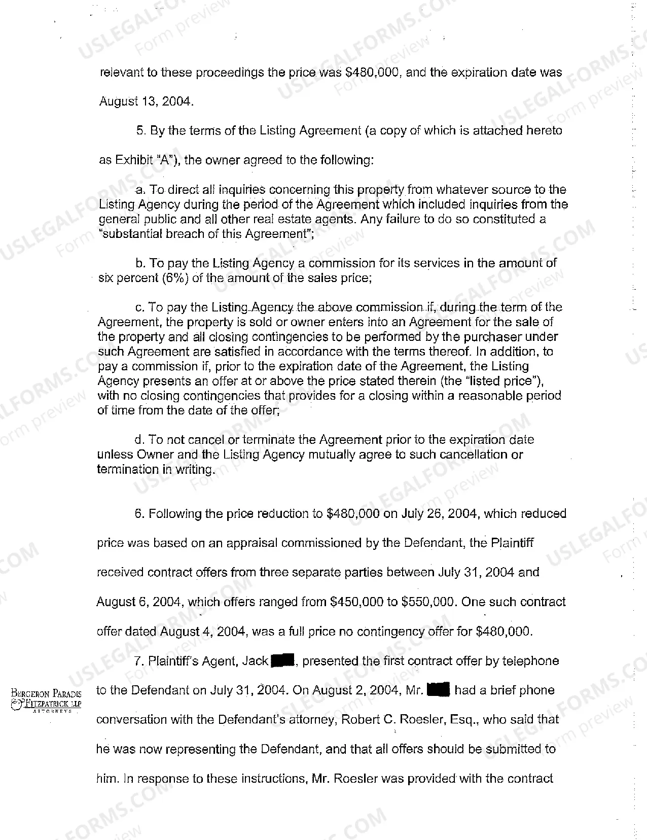 Preview Complaint for Breach of Listing Agreement by Homeowners Who Sold Home Independent of Plaintiff Listing Agency