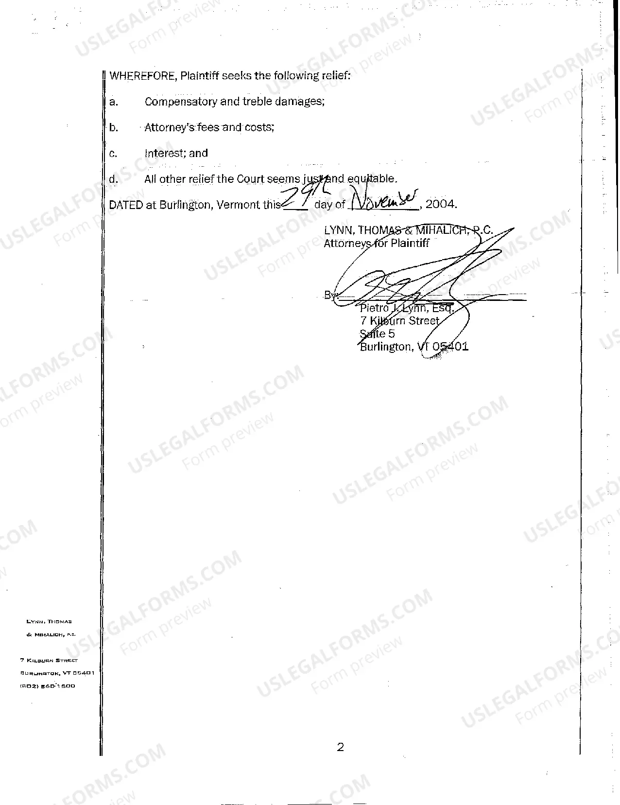 Preview Complaint for Unlawful Removal of Timber from Plaintiff's Property