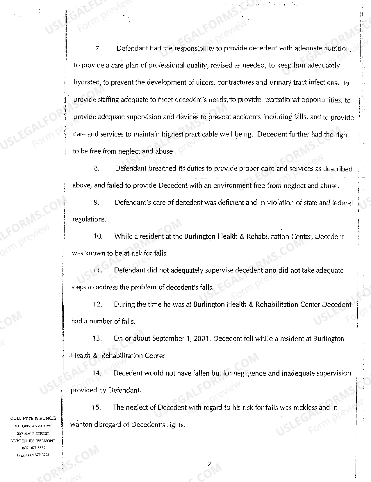 Preview A01 Complaint Wrongful Death Against Nursing Home