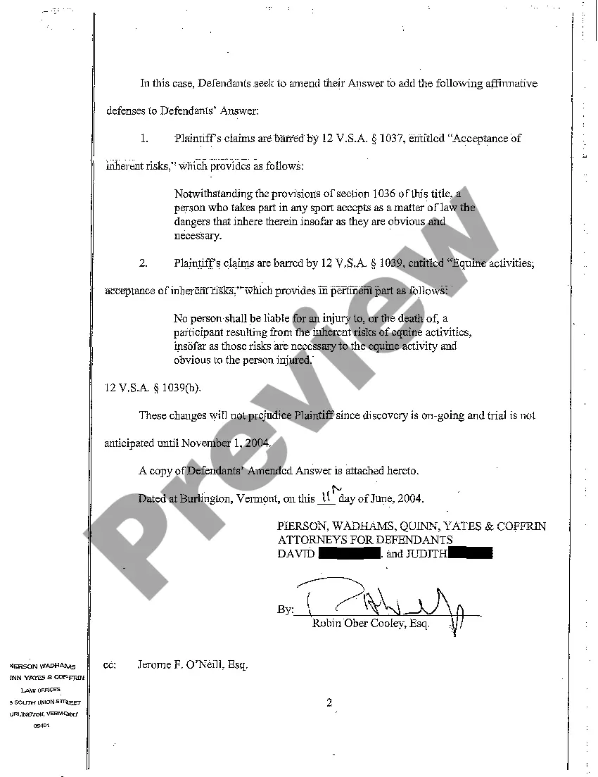 Get A02 Defendant's Motion to Amend Answer Preview A02 Defendant's Motion to Amend Answer