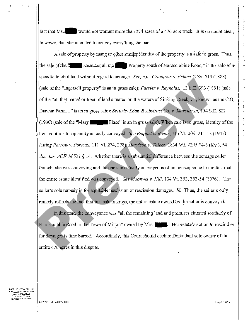 Vermont Defendant's Motion for Summary Judgment US Legal Forms