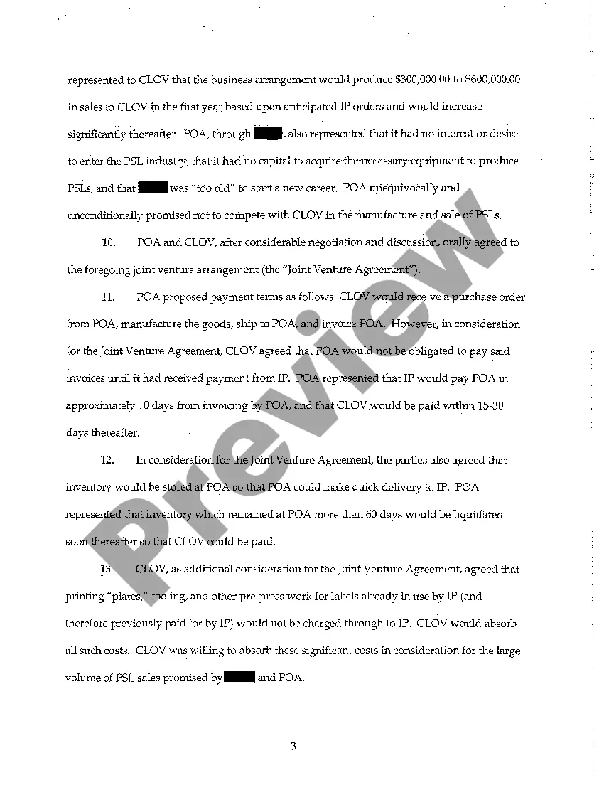 Preview Complaint for Unfair Business Practices and Abuse of Trade Secrets in the Label Printing Industry