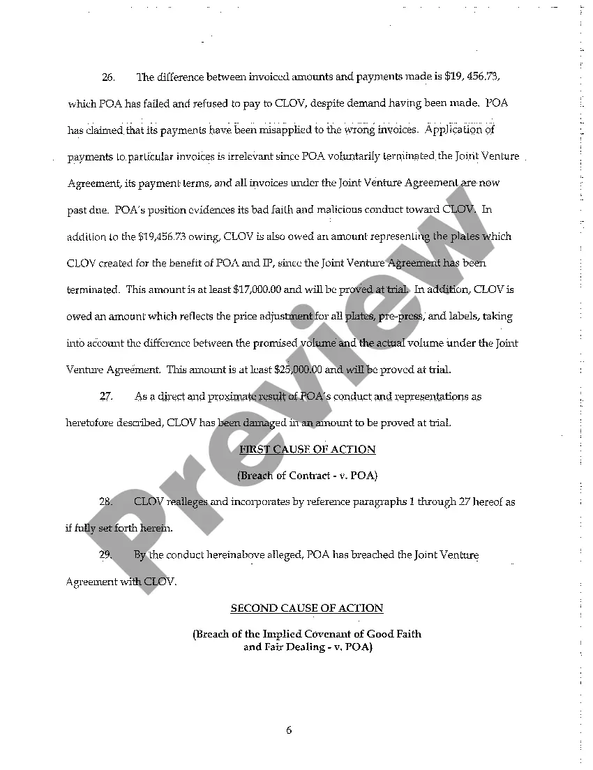 Preview Complaint for Unfair Business Practices and Abuse of Trade Secrets in the Label Printing Industry