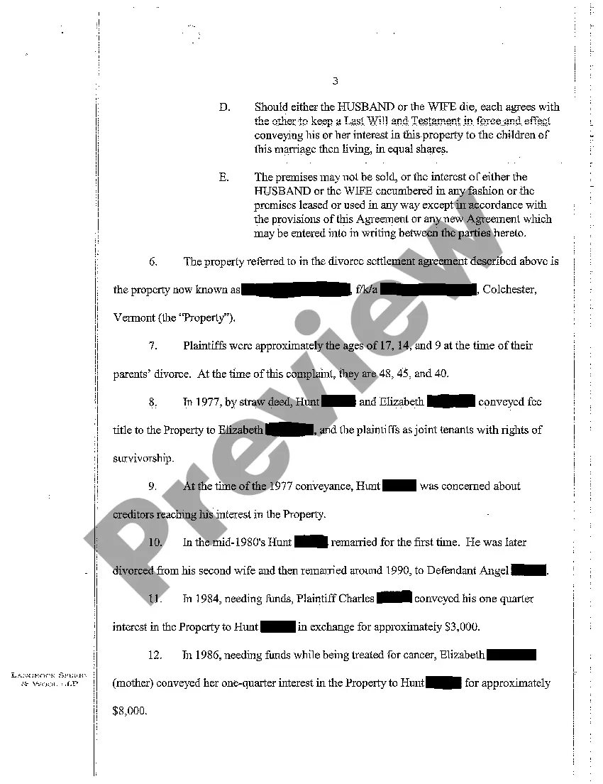 Preview Complaint for Quieting Title