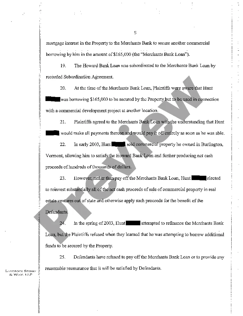 Preview Complaint for Quieting Title