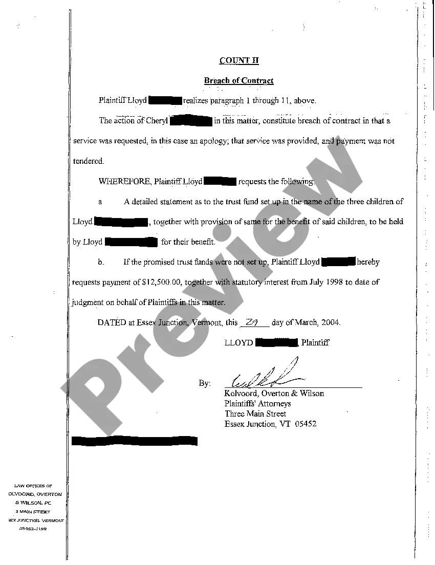 Get A01 Complaint for Constructive Trust Preview A01 Complaint for Constructive Trust