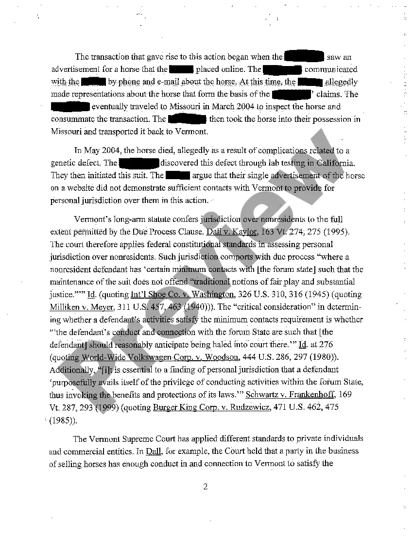 Preview A04 Entry of Order Denying Motion to Dismiss on Issue of Jurisdiction