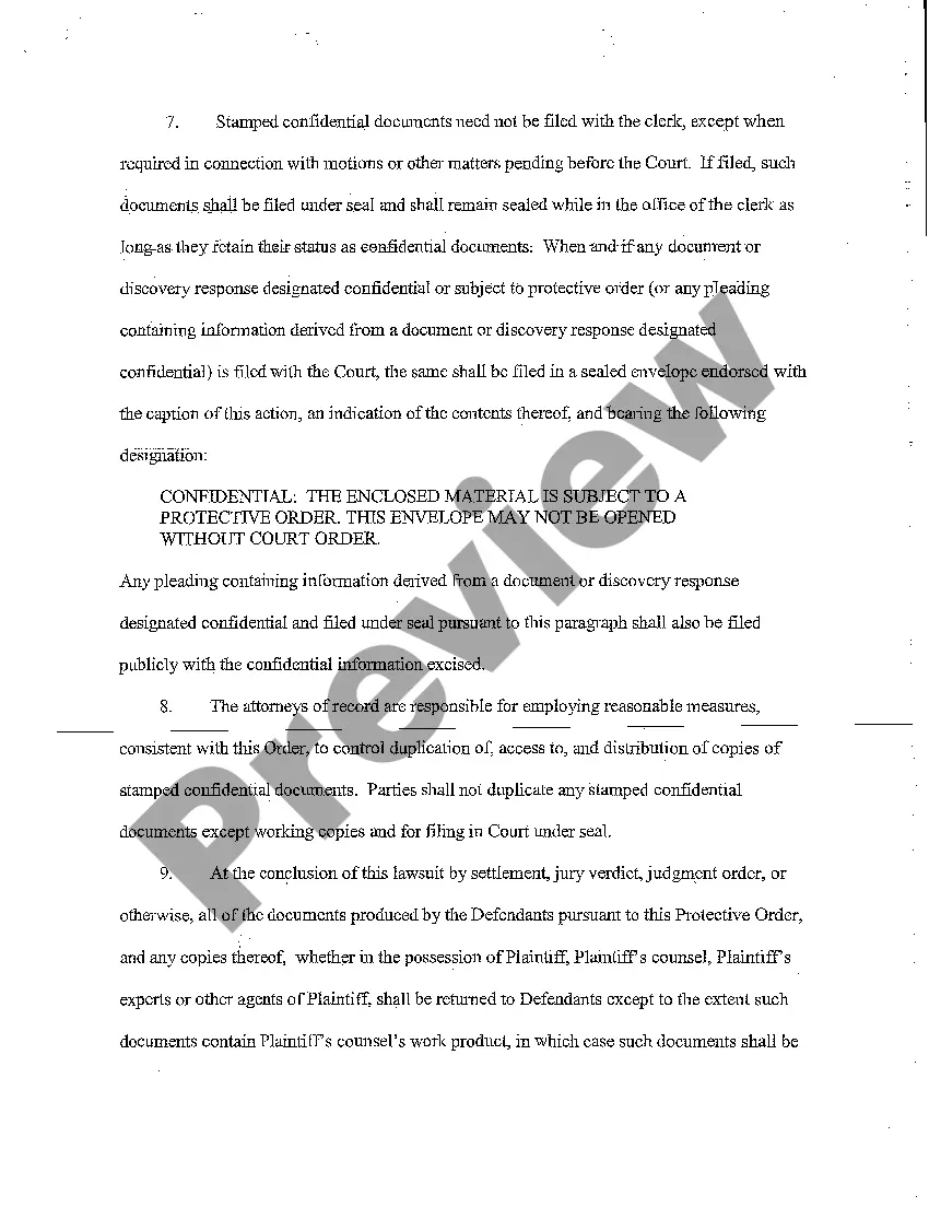 Preview A02 Stipulated Protective Order Regarding Financial Documents