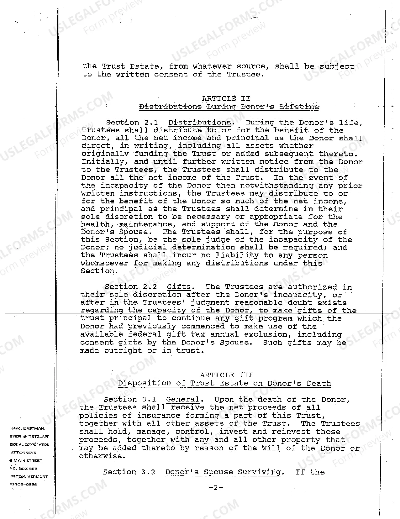 Preview Petition to Reform Trust Agreement to Eliminate Requirement of Successor Corporate Trustee, Includes Copy of Trust Agreement