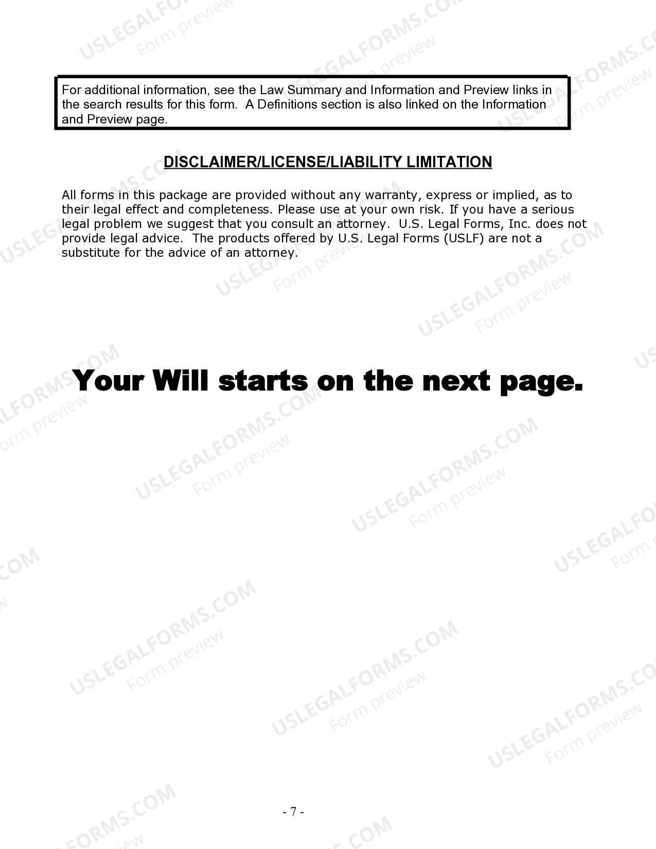 Preview Last Will and Testament for Civil Union Partner with Minor Children from Prior Marriage