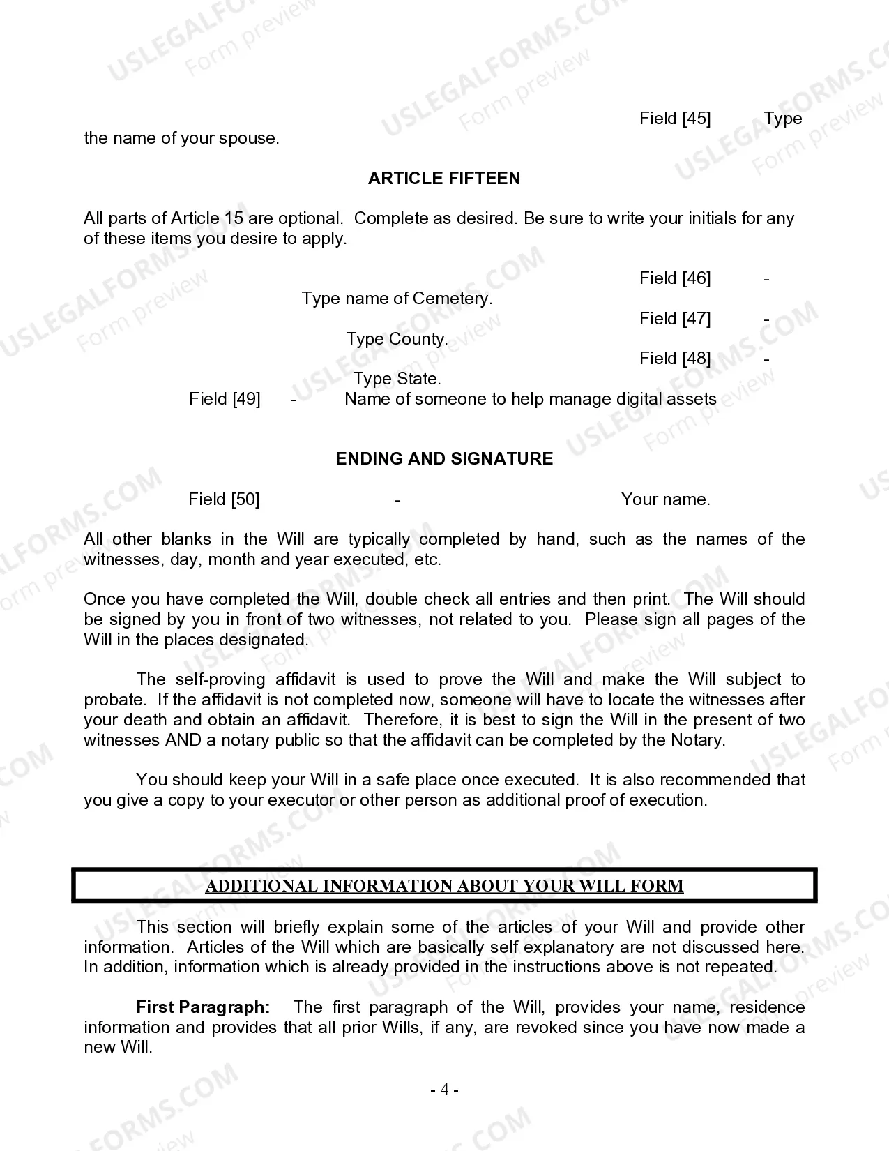 Preview Last Will and Testament for Married Person with Minor Children from Prior Marriage