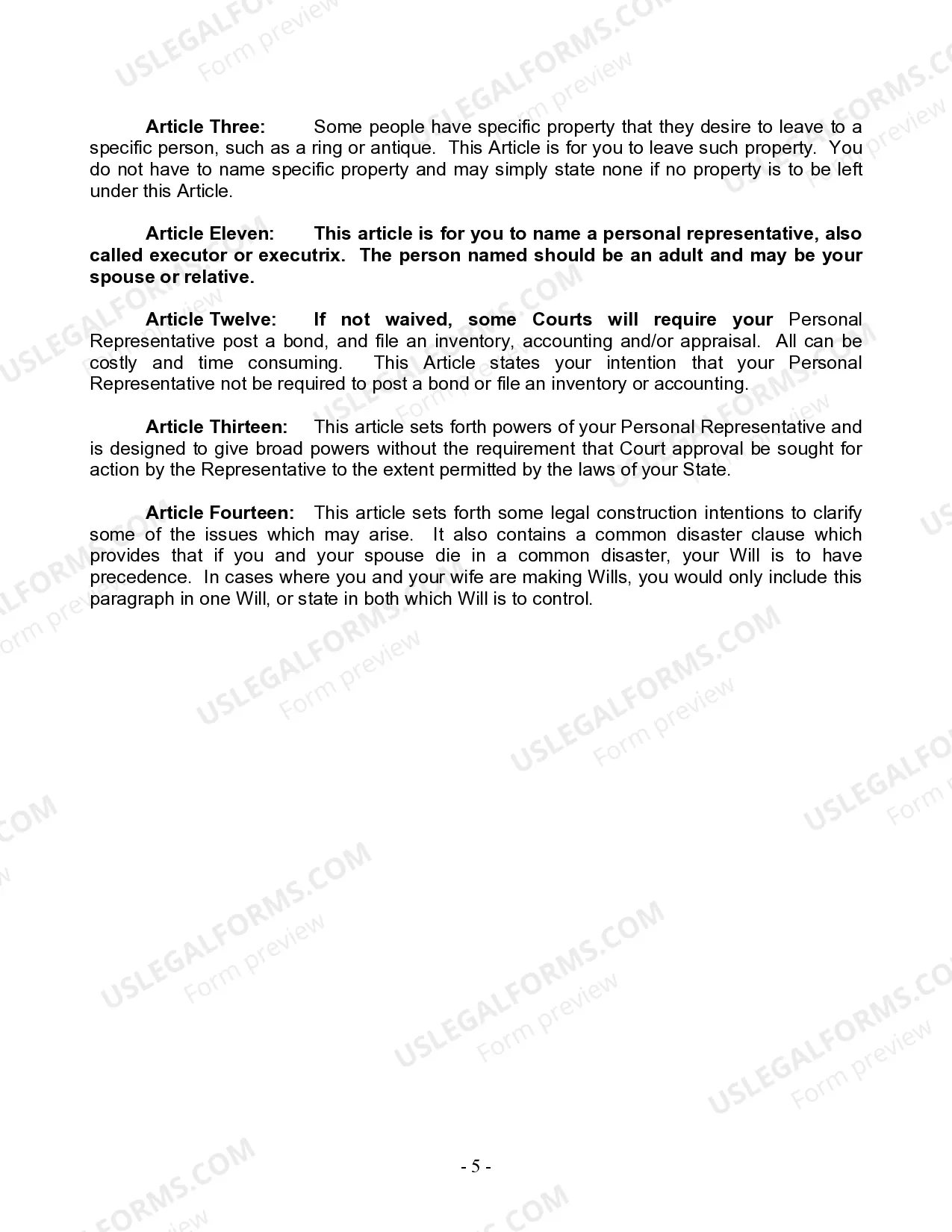 Preview Last Will and Testament for Married Person with Minor Children from Prior Marriage