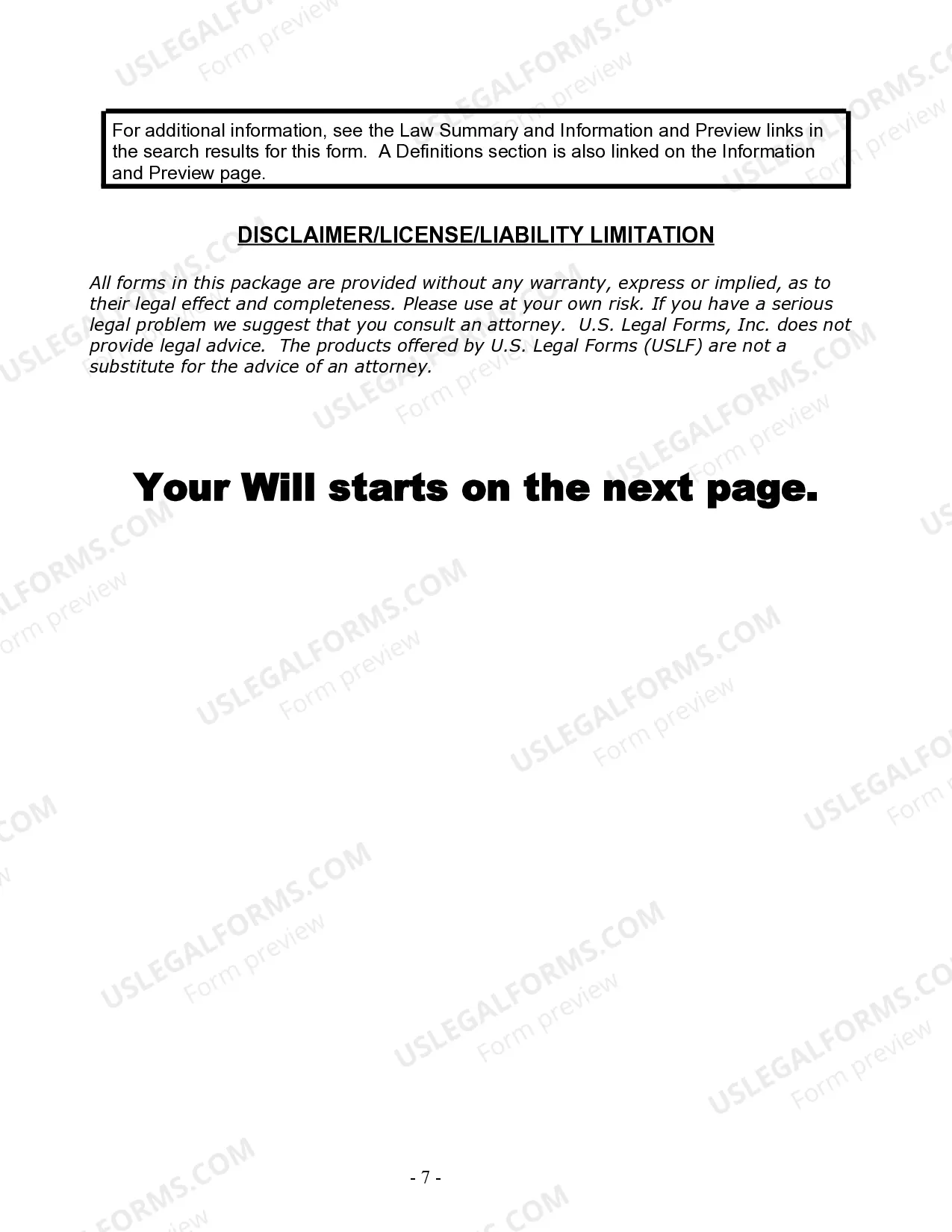 Preview Last Will and Testament for Married Person with Minor Children from Prior Marriage