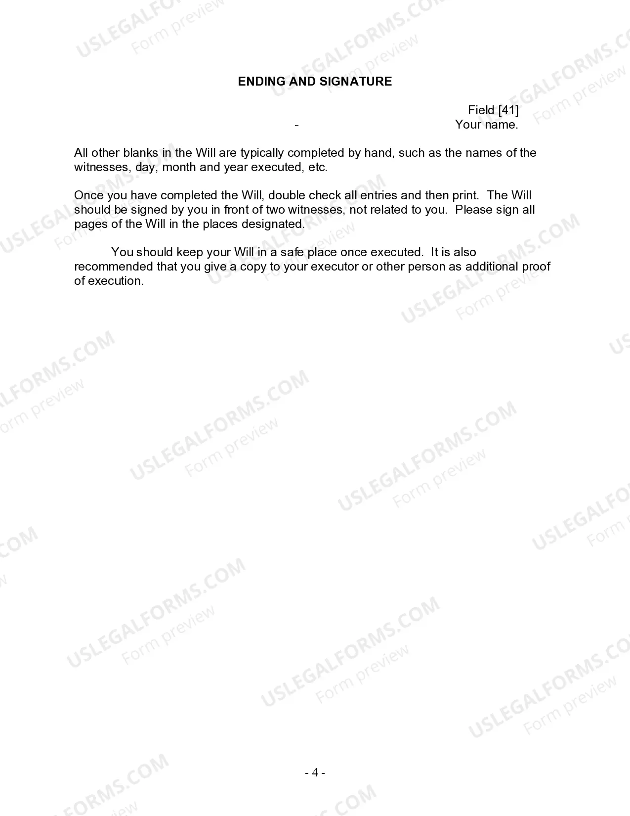 Preview Last Will and Testament for Civil Union Partner with Adult Children from Prior Marriage