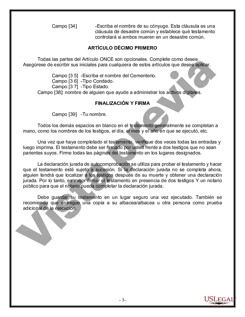 Preview Paquete de Voluntades Mutuas con Últimas Voluntades y Testamentos para Pareja Casada con Hijos Adultos