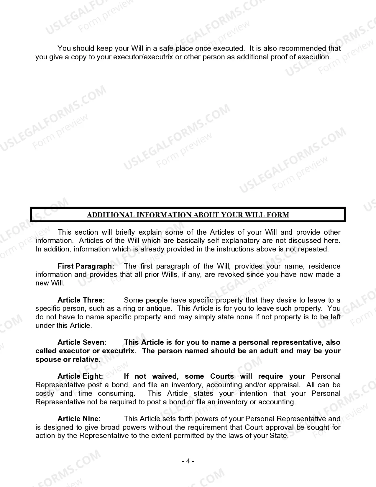 Preview Mutual Wills Package for Married Couple with Adult Children