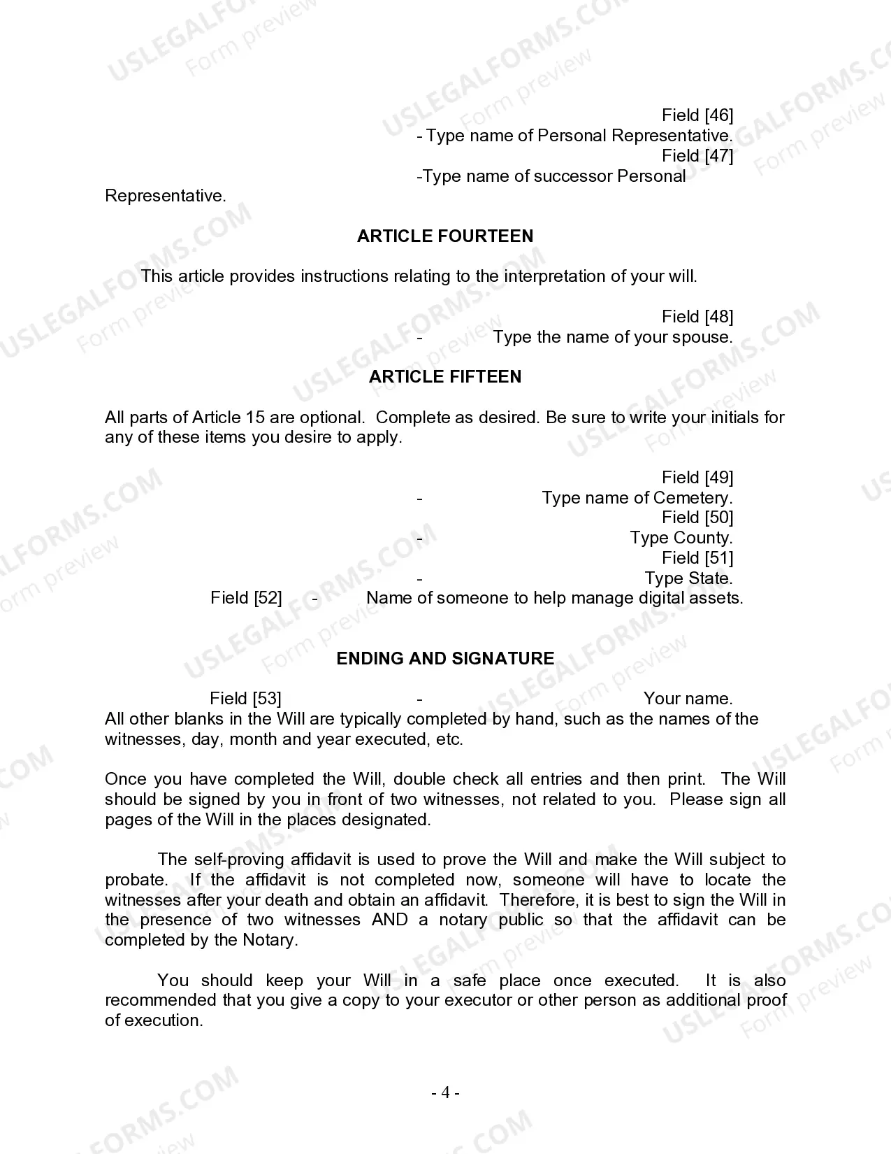 Preview Last Will and Testament for Married Person with Adult and Minor Children from Prior Marriage