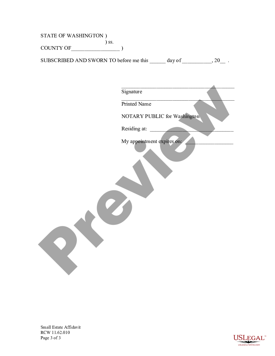 page 2 Small Estate Affidavit for Estates under $100,000 preview
