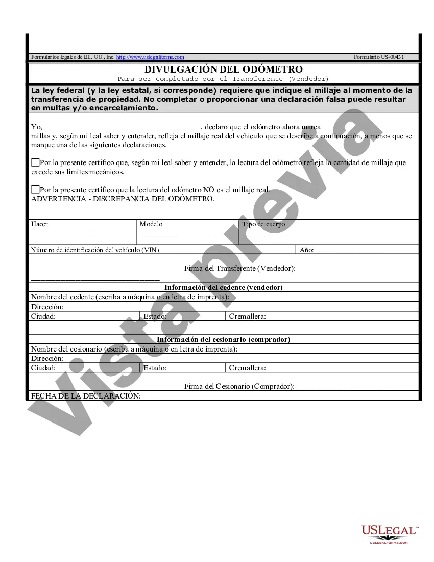 Preview Factura de Venta de Automóvil y Declaración de Odómetro