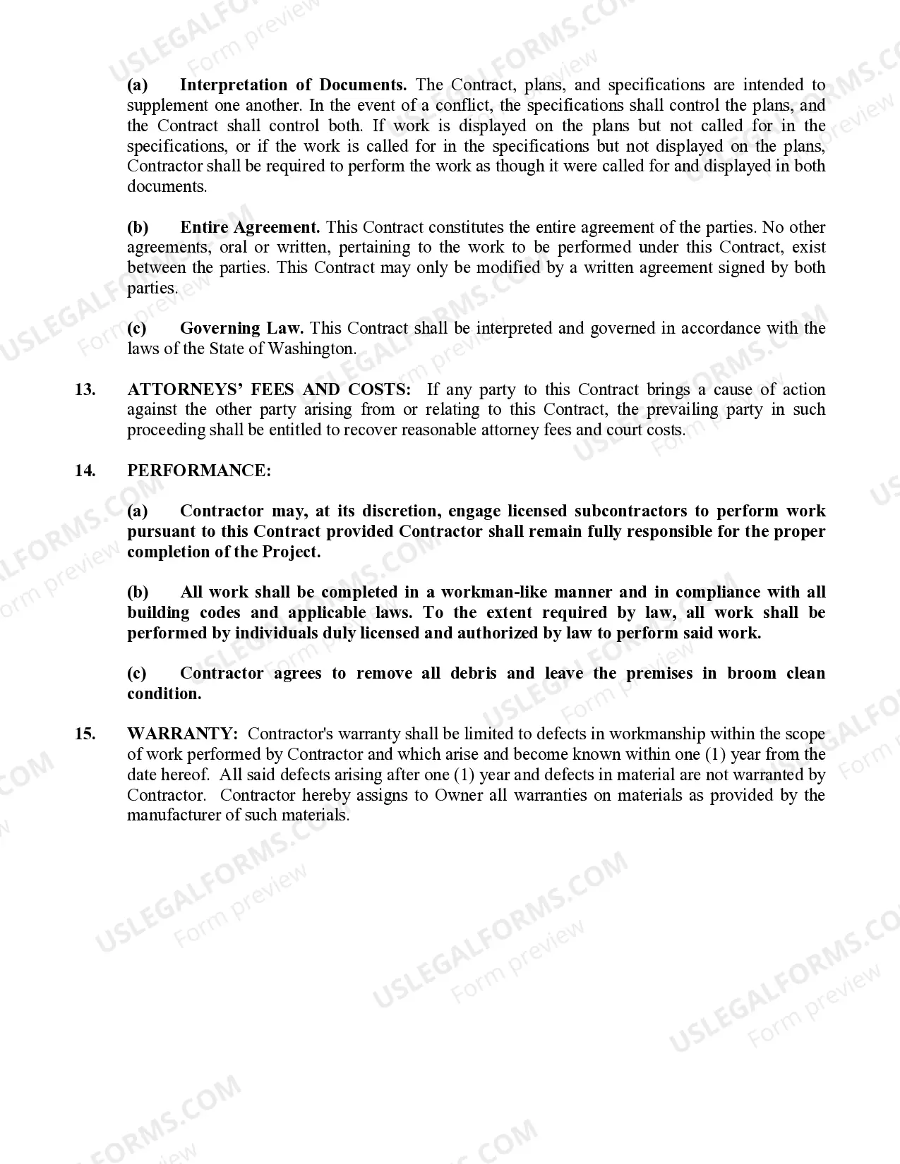 Preview Demolition Contract for Contractor