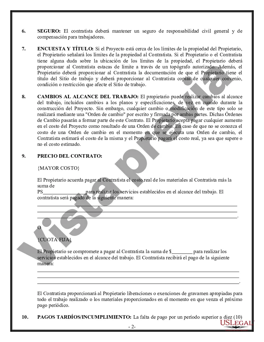 Preview Contrato de trabajo en el sitio para el contratista