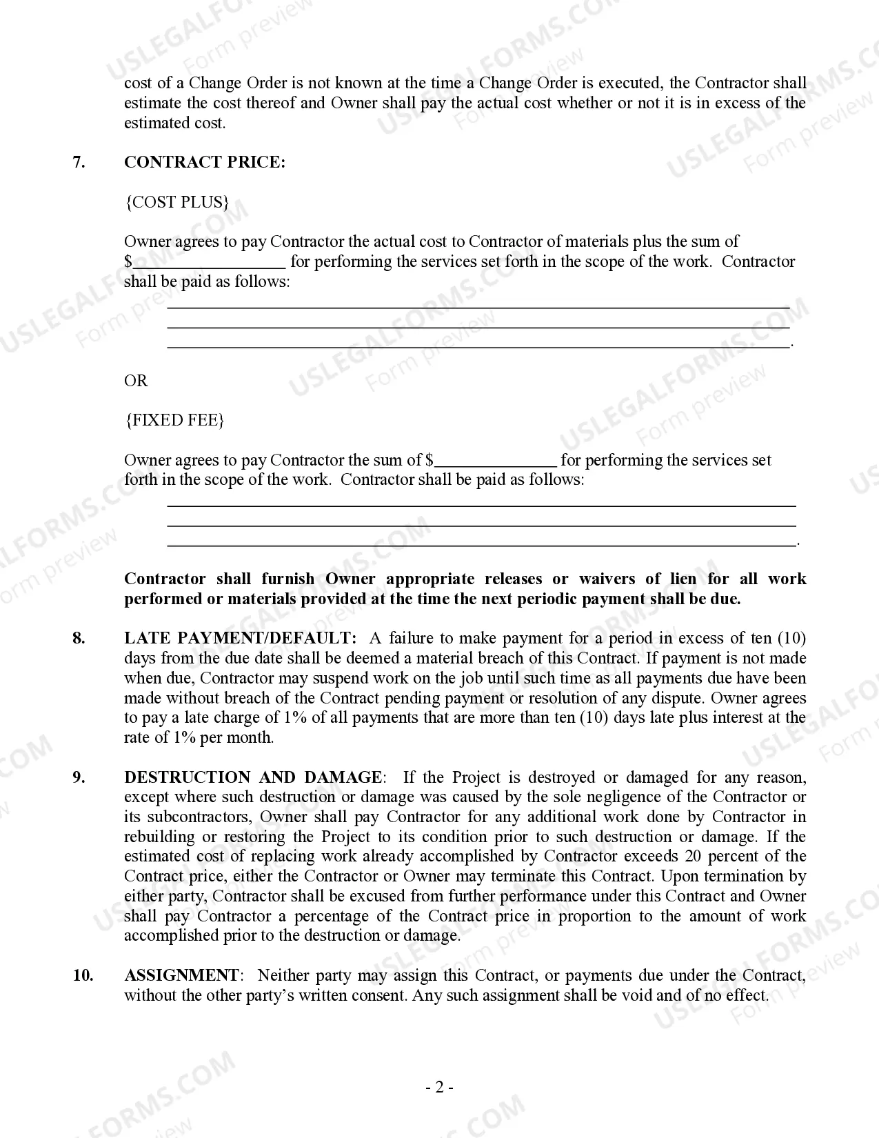 Preview Refrigeration Contract for Contractor
