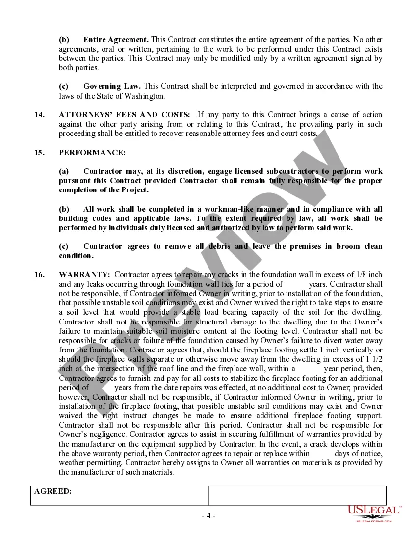 Preview Foundation Contract for Contractor