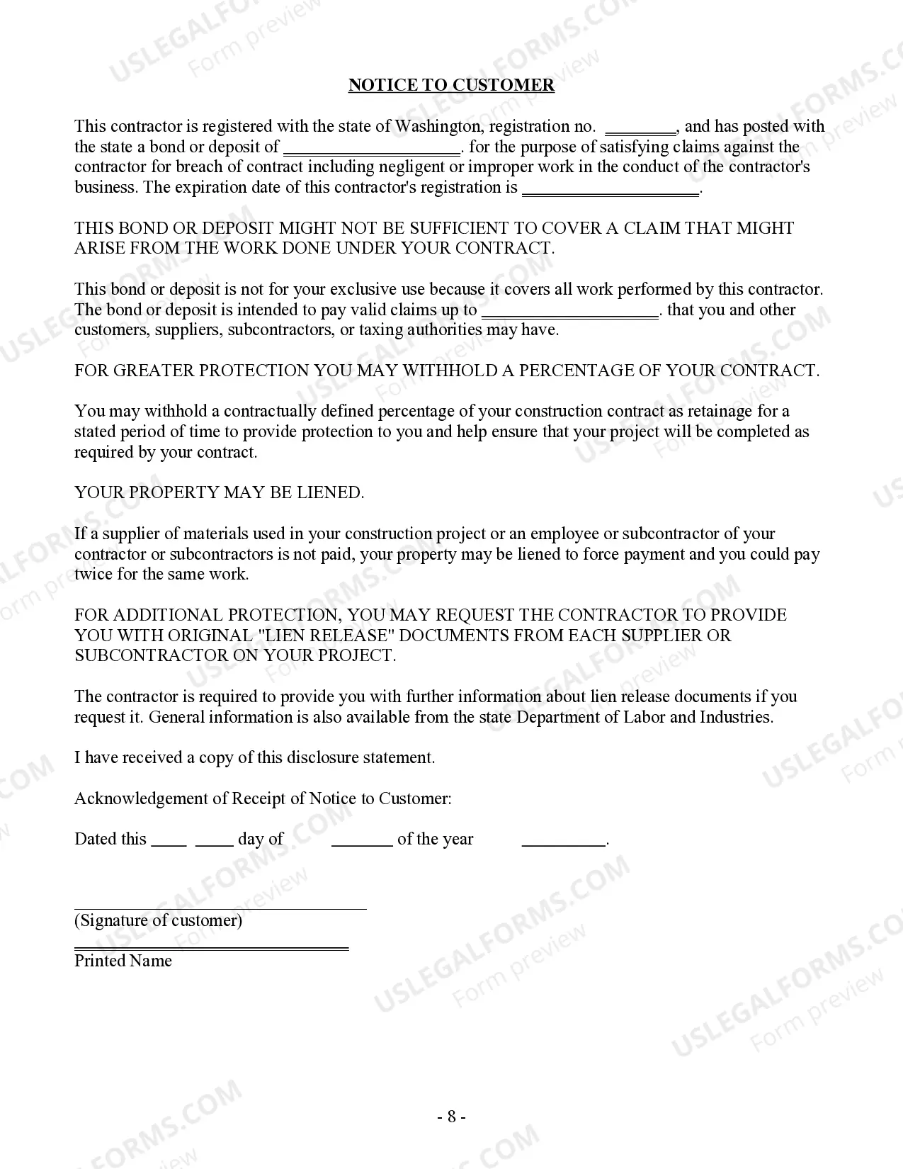 Preview Plumbing Contract for Contractor