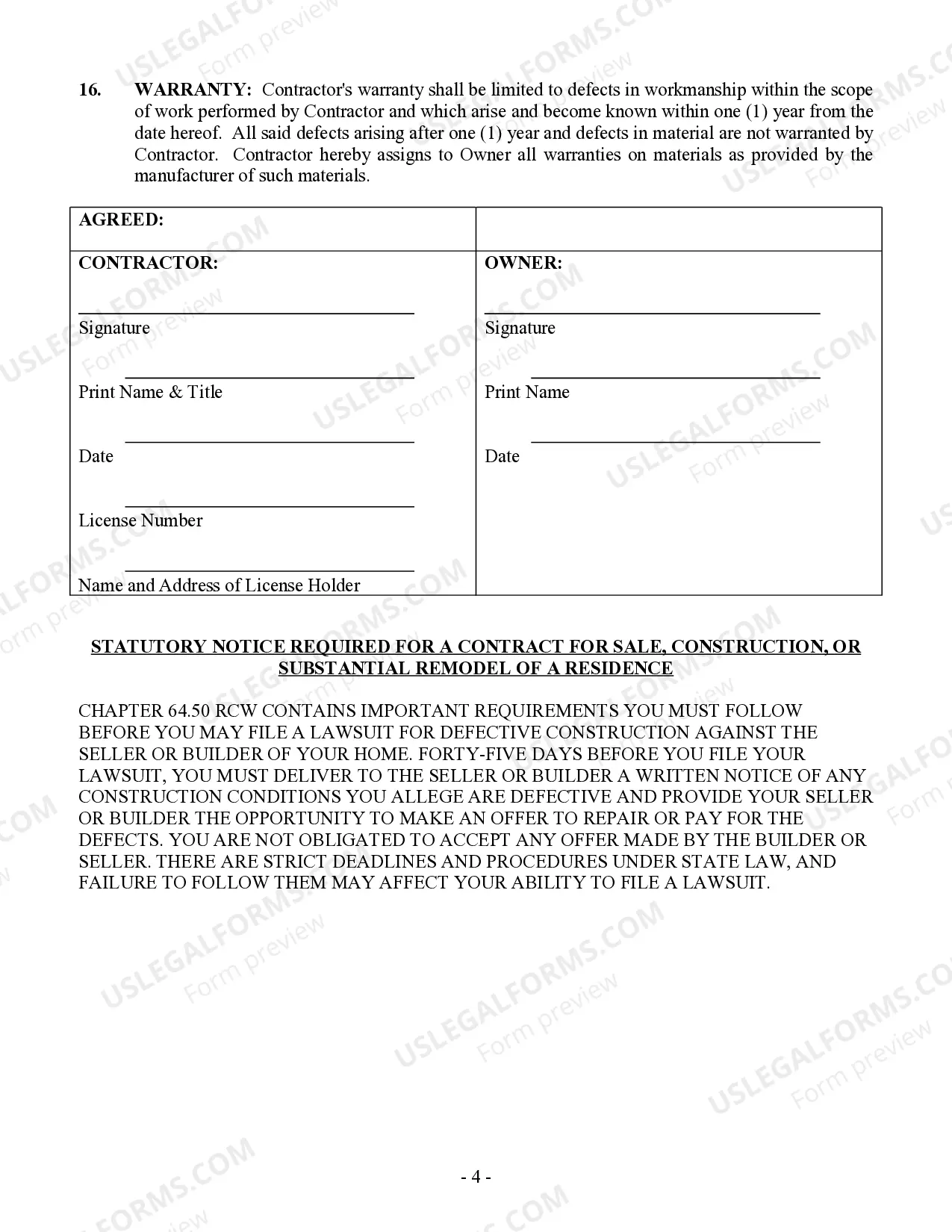 Preview Brick Mason Contract for Contractor