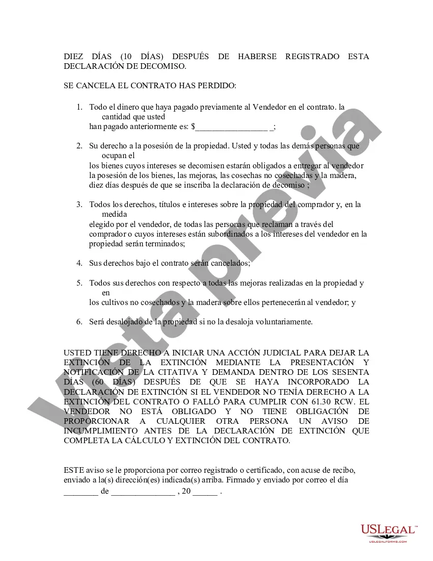 Preview Aviso general de incumplimiento de contrato de escritura