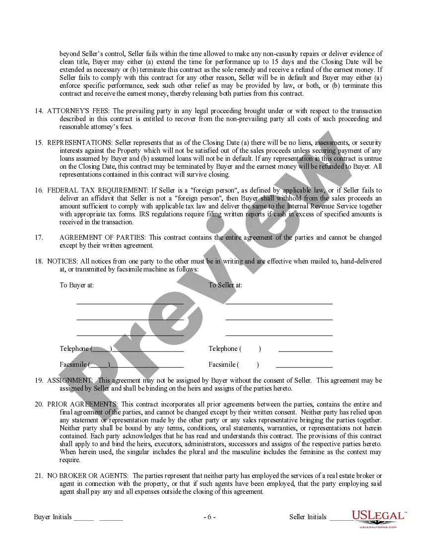 Preview Contract for Sale and Purchase of Real Estate with No Broker for Residential Home Sale Agreement