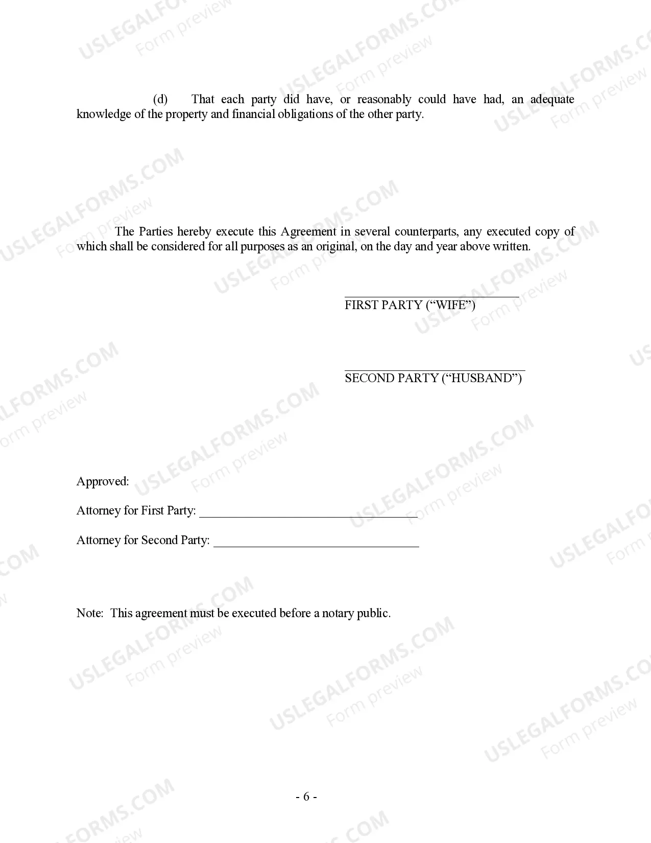 Preview Washington Prenuptial Premarital Agreement with Financial Statements