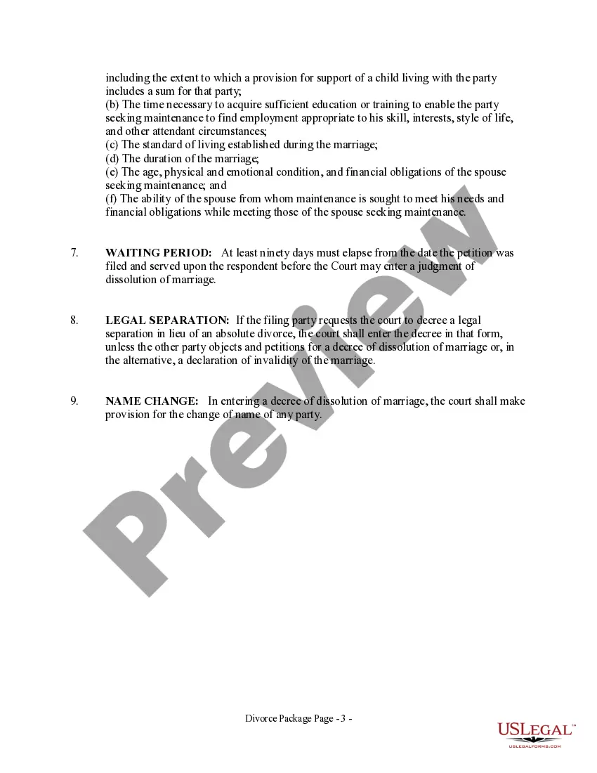 Preview Washington No-Fault Agreed Uncontested Divorce Package for Dissolution of Marriage for Persons with No Children with or without Property and Debts