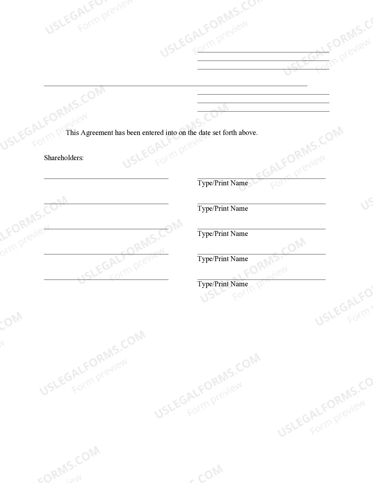 Preview Washington Pre-Incorporation Agreement, Shareholders Agreement and Confidentiality Agreement