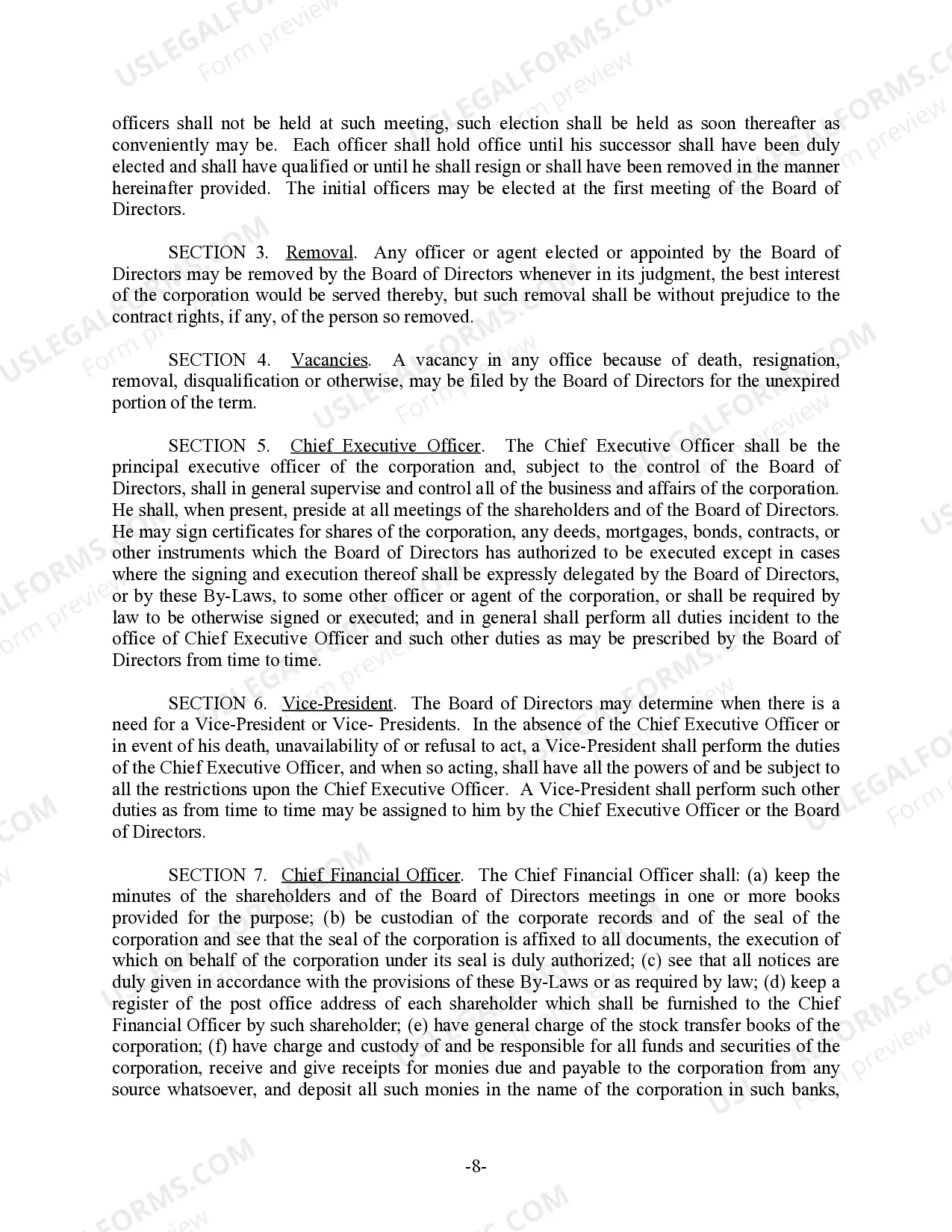 Preview Washington Bylaws for Corporation